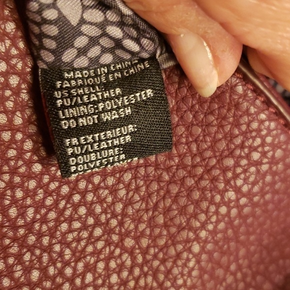 Mode Luxe Tote Purse & Make Up Bag Merlot Suede and Faux Leather NWOT - Picture 6 of 8